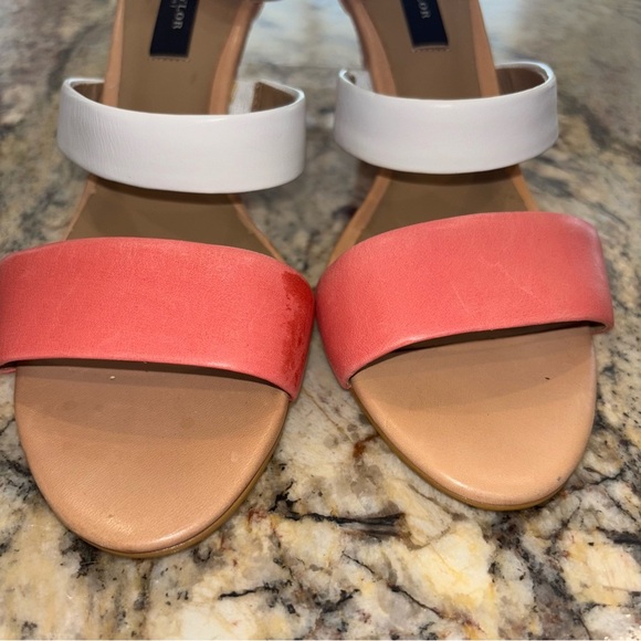 Ann Taylor Pink and White Wedge Sandals - Picture 5 of 10